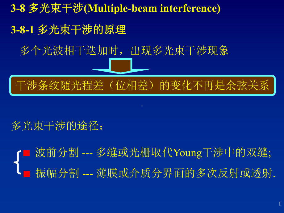 几何光学课件：chapt3-8-Multiple-beam interference&FP resonance.ppt_第1页