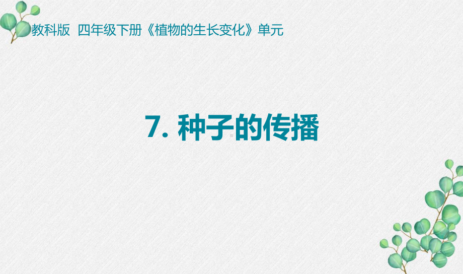 2021-2022新教科版四年级科学下册1-7《种子的传播》课件.pptx_第1页