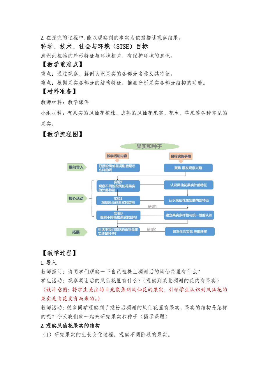 2021-2022新教科版四年级科学下册1-6《果实和种子》教案.docx_第2页