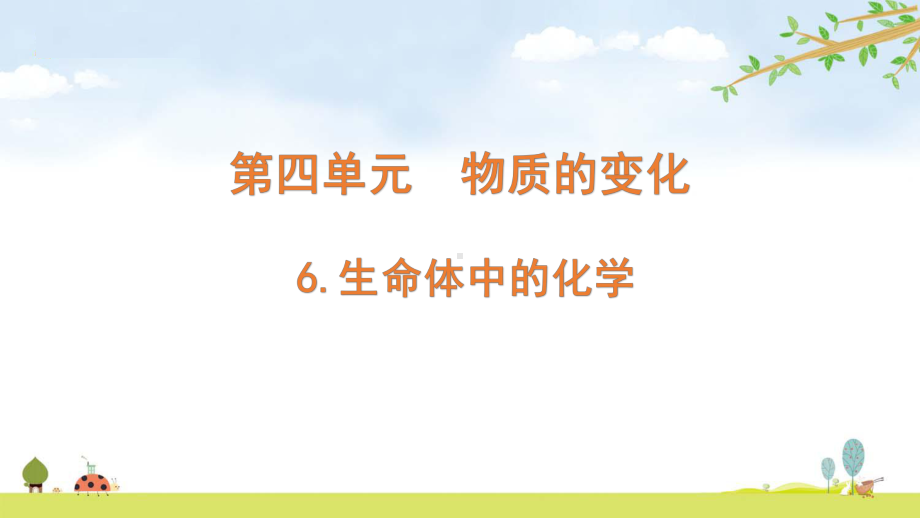 2022新教科版六年级下册科学 4.6生命体中的化学ppt课件（含随堂练习）.pptx_第1页