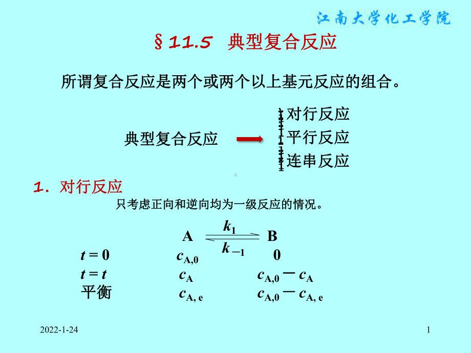 物理化学课件：§11.5典型复合反应.ppt_第1页