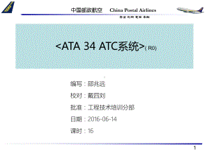 ATA 22 数字飞行控制系统课件：ATA 34章 导航-ATC.ppt