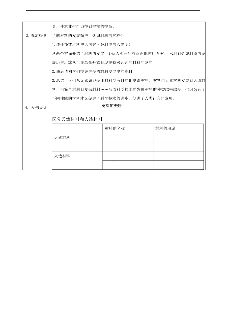 2022新湘科版三年级下册科学6.3《材料的变迁》教案.doc_第3页