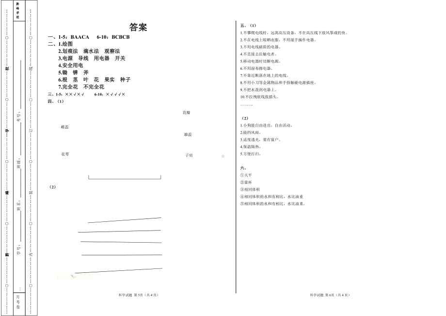 2022新大象版三年级下册科学期中试题 （含答案）.doc_第3页