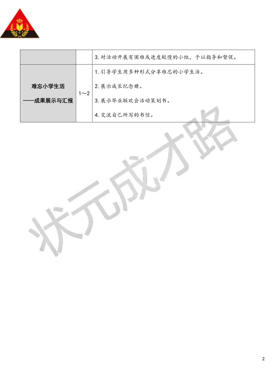 部编版六下语文难忘小学生活-制订活动计划（教案）.doc_第2页