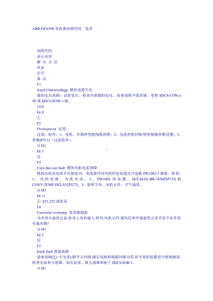 ABB-DCS500变流器故障代码一览表.doc