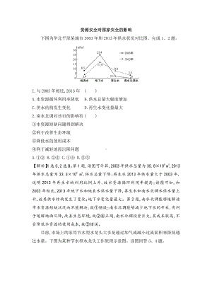 （新教材）2021人教版高中地理选择性必修三2.1资源安全对国家安全的影响练习.docx