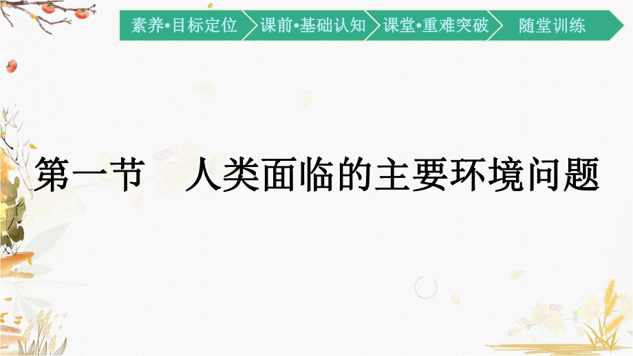 （新教材）2021新湘教版高中地理必修第二册5.1 人类面临的主要环境问题ppt课件.pptx_第1页