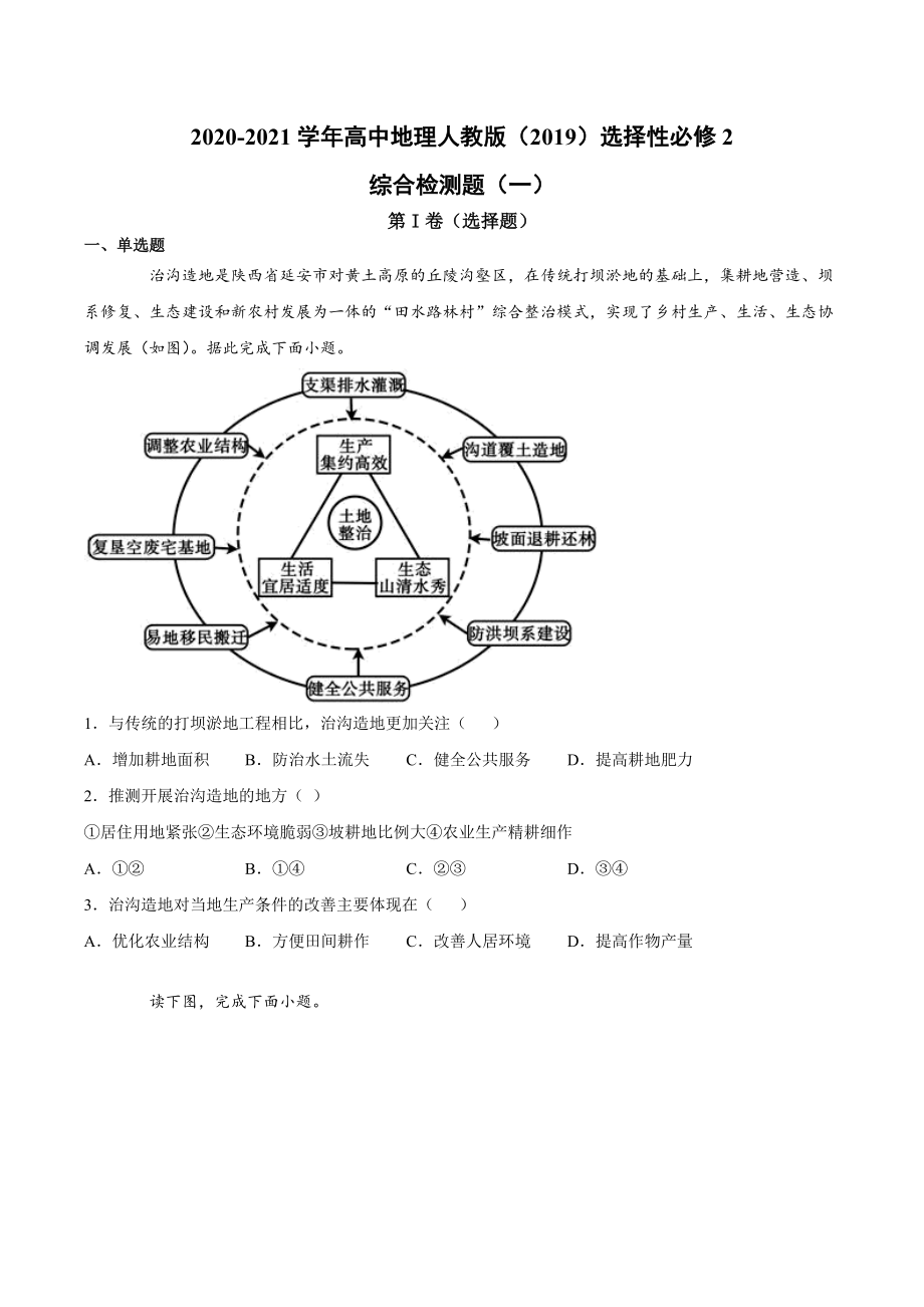 （新教材）2021人教版高中地理选择性必修二综合检测题（全册5份打包）.zip