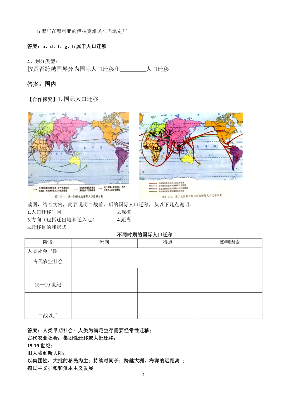 （新教材）2021鲁教版高中地理必修二1.2人口迁移学案.docx_第2页