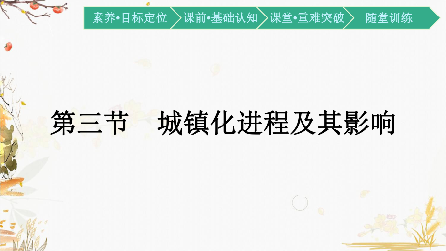 （新教材）2021新湘教版高中地理必修第二册2.3 城镇化进程及其影响ppt课件.pptx_第1页