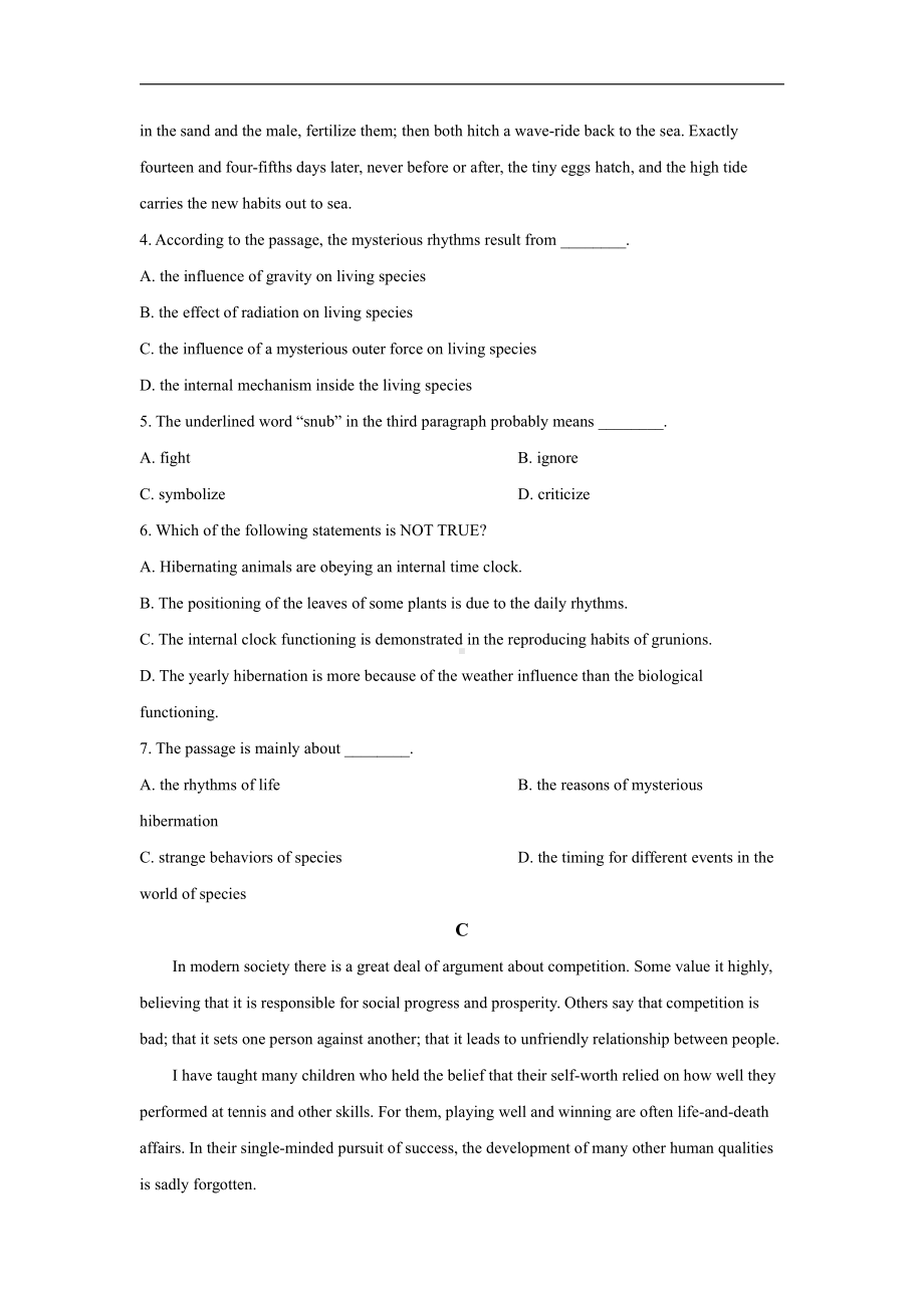 江苏省部分学校2020-2021学年高二下学期期中考试英语试题分类汇编：阅读理解.doc_第3页