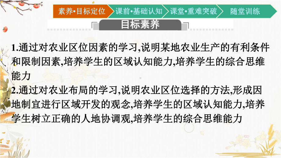 （新教材）2021新湘教版高中地理必修第二册3.1 农业区位因素与农业布局ppt课件.pptx_第2页