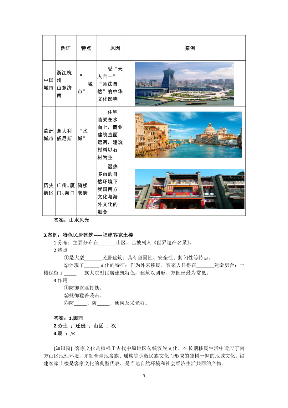 （新教材）2021鲁教版高中地理必修二2.2地域文化与城乡景观学案.doc_第3页