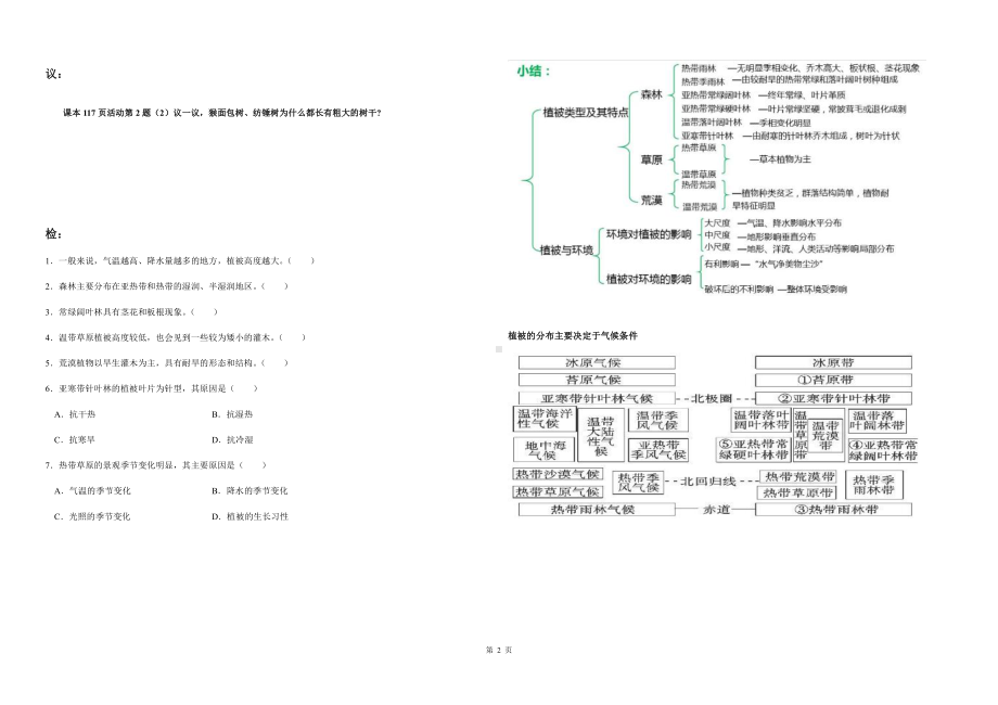 （新教材）2021新湘教版高中地理必修第一册5.1 主要植被与自然环境 导学案.docx_第2页