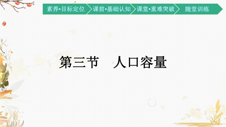 （新教材）2021新湘教版高中地理必修第二册1.3 人口容量ppt课件.pptx_第1页