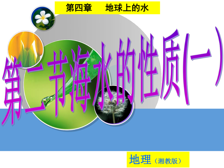 （新教材）2021新湘教版高中地理必修第一册第四章地球上的水第二节海水的性质（一）ppt课件.ppt_第1页