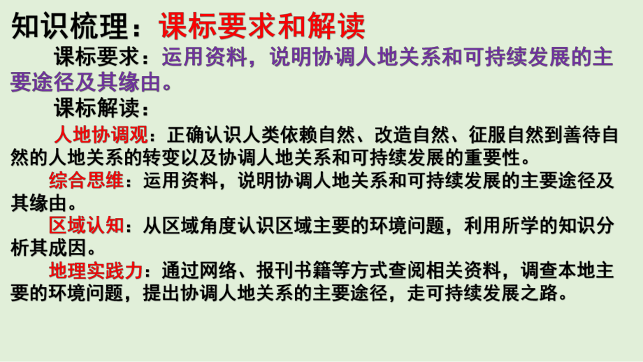 （新教材）2021新湘教版高中地理必修第二册5.2 协调人地关系实现可持续发展（知识梳理+问题探究）ppt课件.pptx_第2页