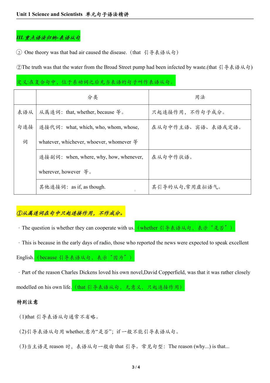 （2019版）新人教版选择性必修第二册Unit 1 Science and Scientists新课预习 单元句型语法精讲 （含答案）.docx_第3页