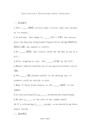 （2019版）新人教版选择性必修第二册Unit 4 Discovering Useful Structures 课后强化提升练（含答案）.doc