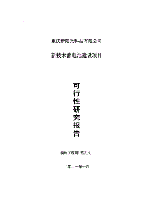 新技术蓄电池项目可行性研究报告-用于立项备案.wps