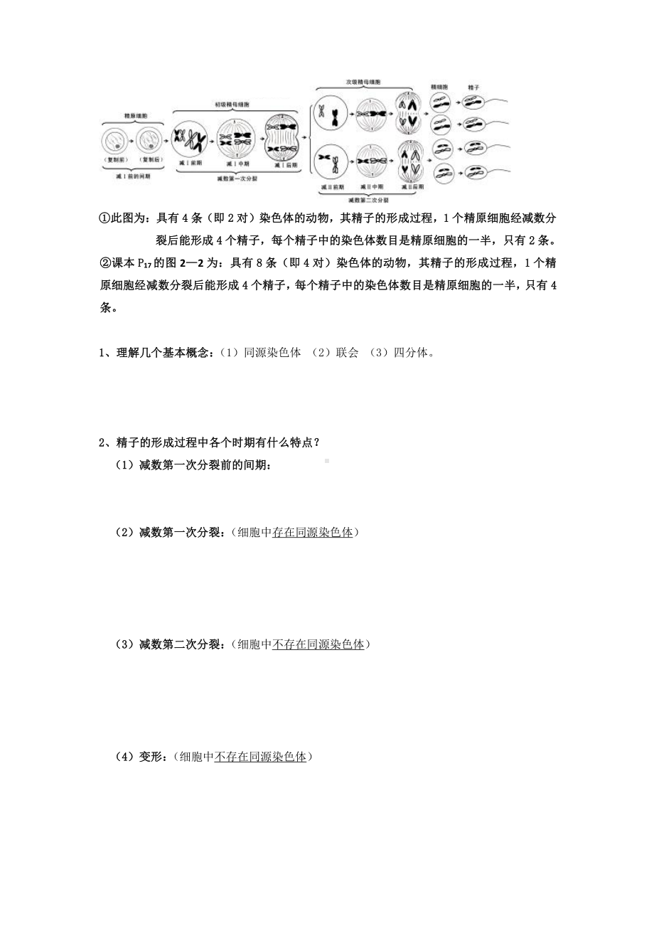 （新教材）2019人教版高中生物必修二2.1减数分裂第1课时学案.doc_第2页