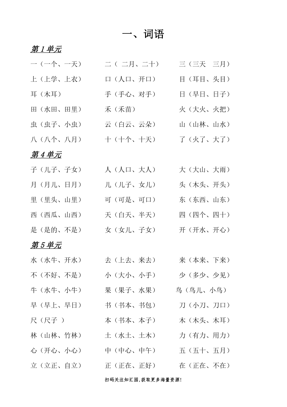 一年级语文上册期末复习资料(四)11页.docx_第2页