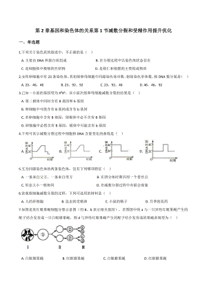 （新教材）2019人教版高中生物必修二2.1减数分裂和受精作用提升优化检测.docx