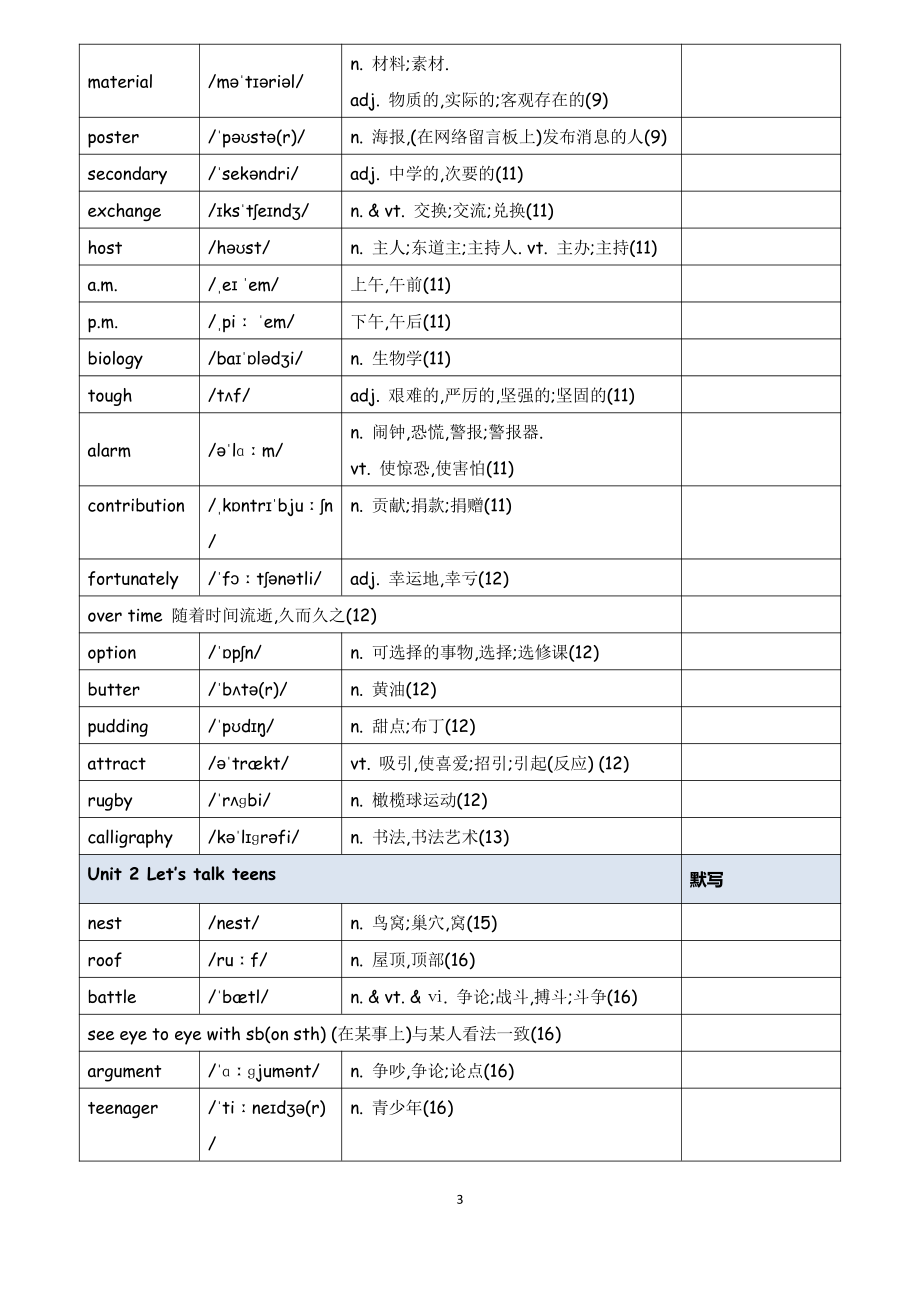 （新教材）2022新牛津译林版高中英语必修第一册单词表.docx_第3页