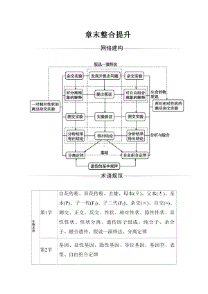 （新教材）2019人教版高中生物必修二第1章 章末整合提升讲义.docx