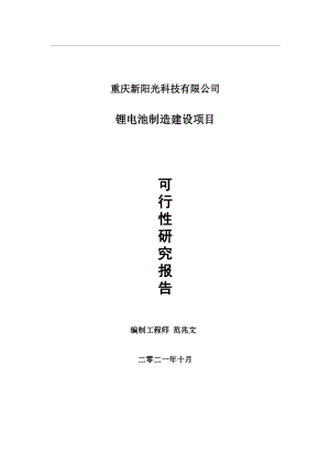 锂电池制造项目可行性研究报告-用于立项备案.wps