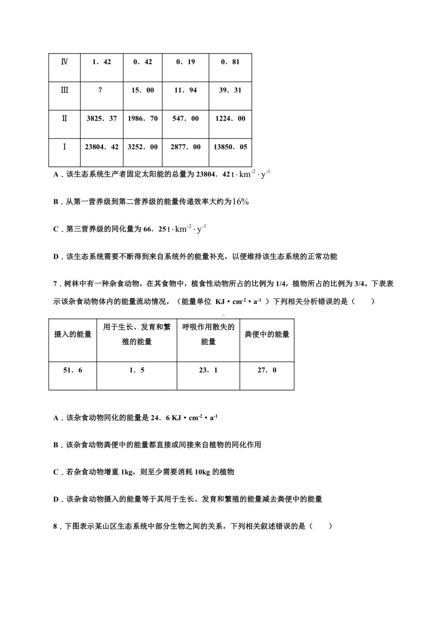 （新教材）2019人教版高中生物选择性必修二期末考试备考练习4 （3-4章 ）.docx_第3页