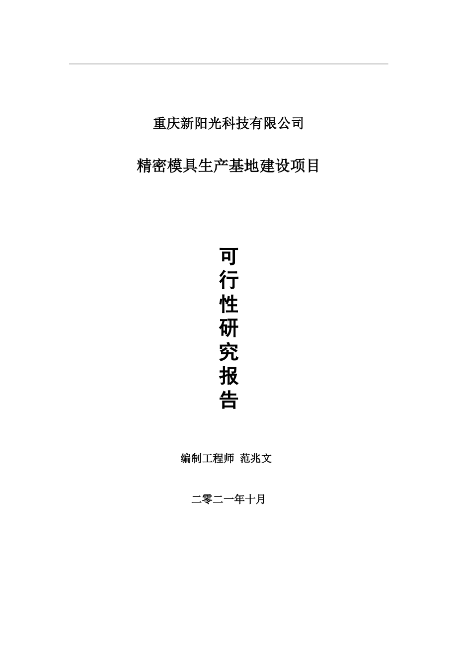 精密模具生产基地项目可行性研究报告-用于立项备案.wps