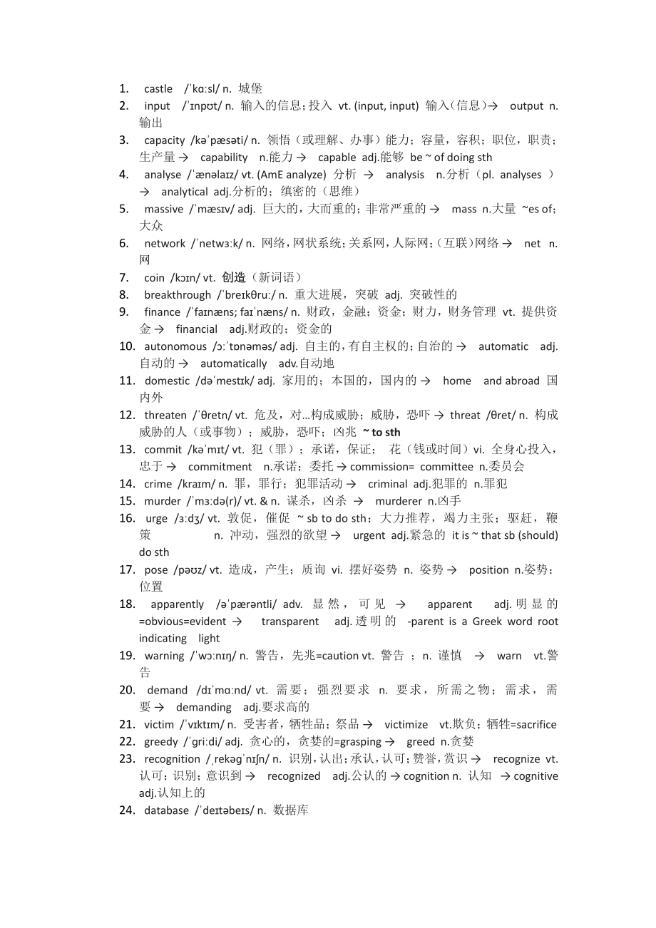 （新教材）2022新牛津译林版高中英语选择性必修第二册Unit 4 Living with technology Reading 词汇变形+综合拓展.docx_第1页