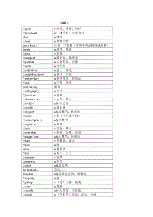 （新教材）2022新外研版高中英语必修第三册Unit4 单词表.docx