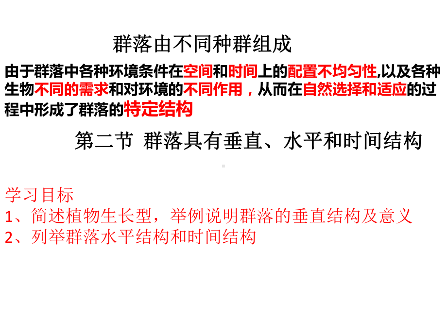 2.2群落具有垂直、水平时间结构ppt课件-（新教材）2019新浙科版高中生物选择性必修二.ppt_第1页