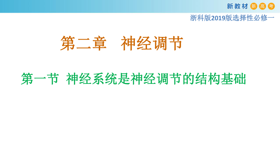 2.1神经系统是神经调节的结构基础 ppt课件-（新教材）2019新浙科版高中生物选择性必修一.pptx_第1页