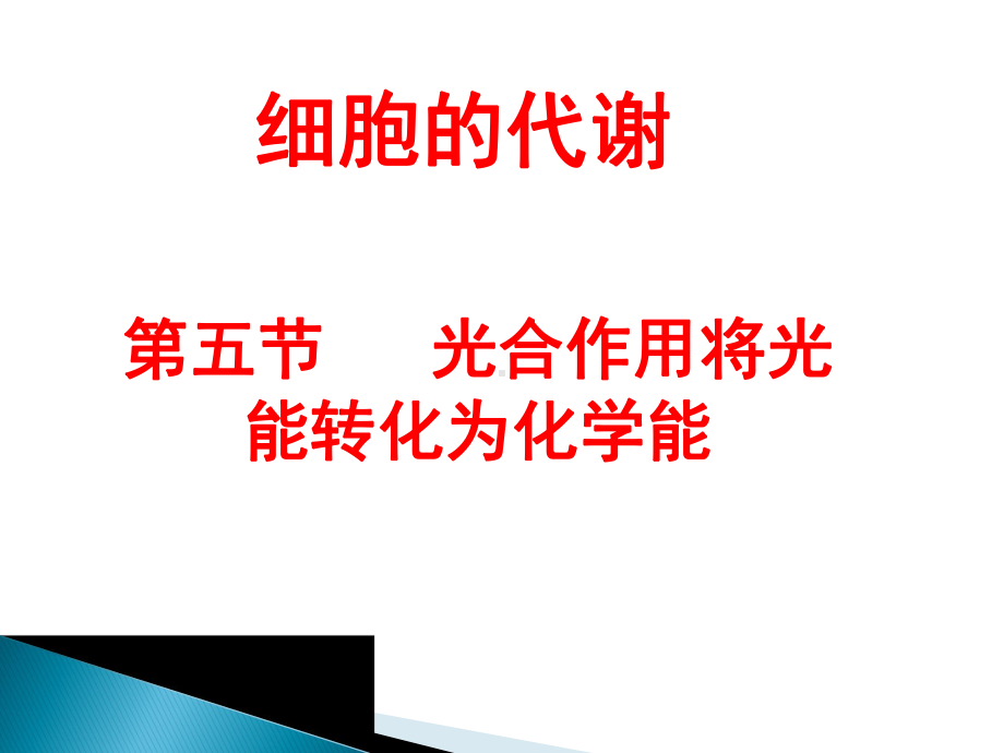 光合作用将光能转化为化学能.pptx_第1页