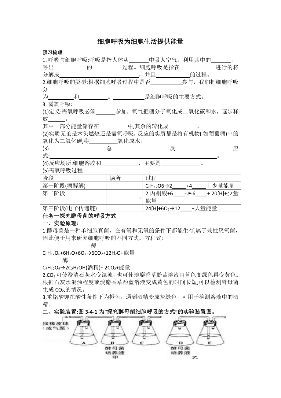 3.4细胞呼吸为细胞生活提供能量第1课时需氧呼吸学案-（新教材）2019新浙科版高中生物必修一.doc_第1页