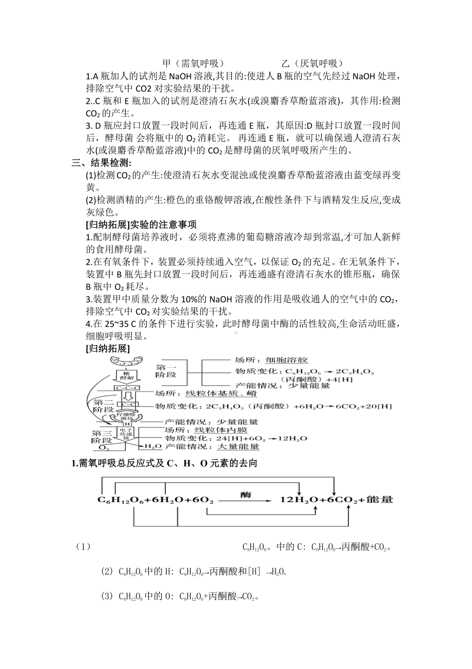 3.4细胞呼吸为细胞生活提供能量第1课时需氧呼吸学案-（新教材）2019新浙科版高中生物必修一.doc_第2页