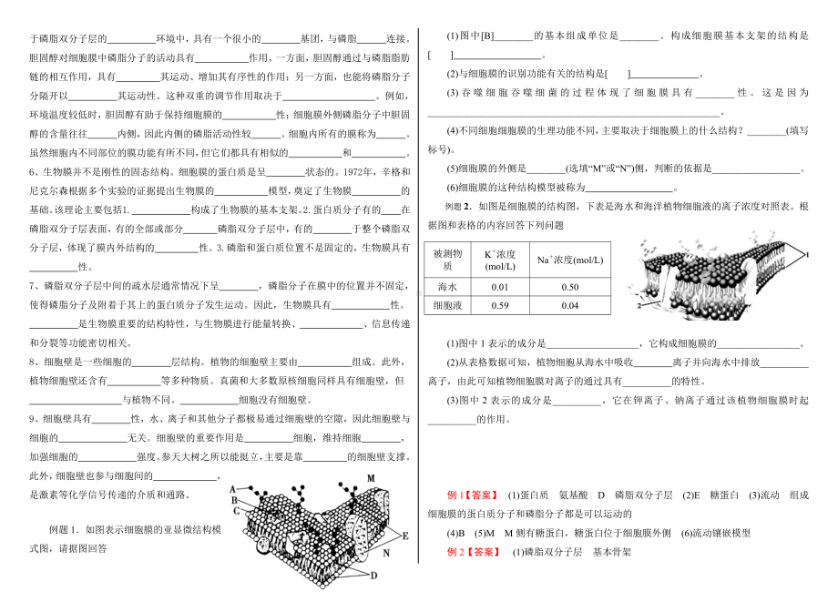 第二章细胞的结构基础知识过关（填空检测练习-（新教材）2019新浙科版高中生物必修一（无答案）.doc_第2页