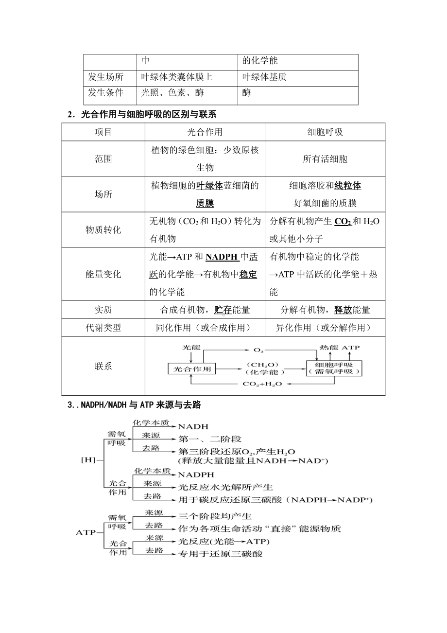 3.5光合作用将光能转化为化学能第二课时光反应碳反应学案-（新教材）2019新浙科版高中生物必修一.doc_第3页