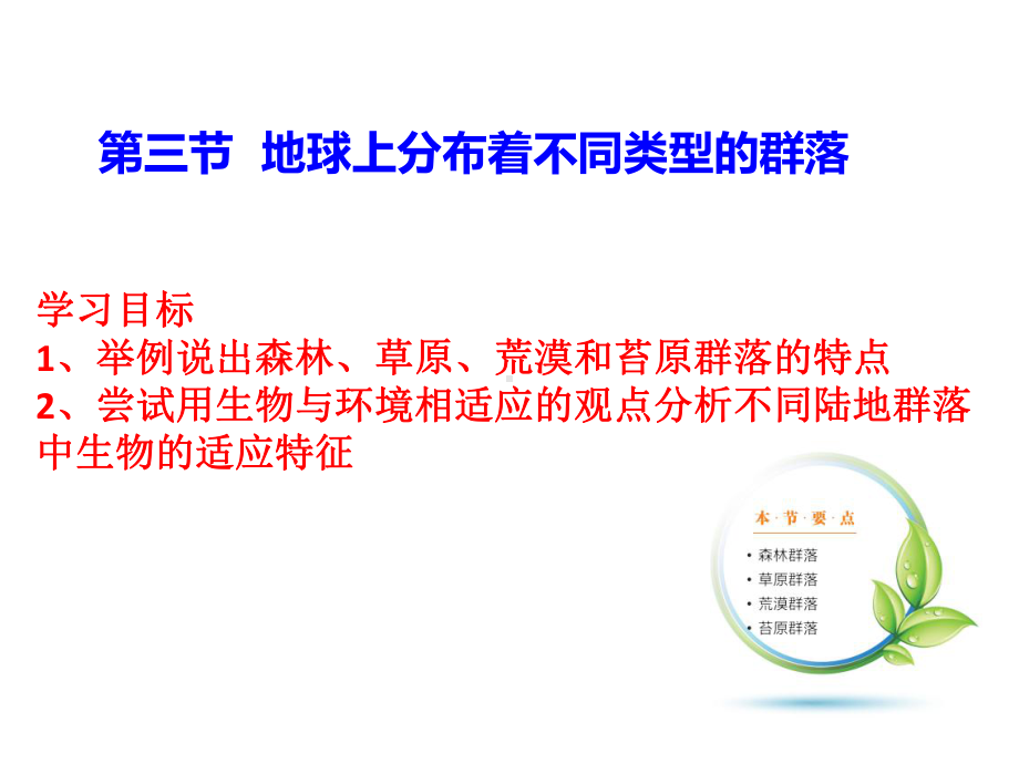 2.3地球上分布着不同类型的群落ppt课件-（新教材）2019新浙科版高中生物选择性必修二(02).ppt_第1页