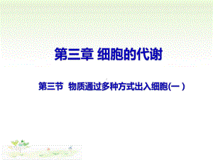 3.3物质通过多种方式出入细胞一ppt课件-（新教材）2019新浙科版高中生物必修一.pptx