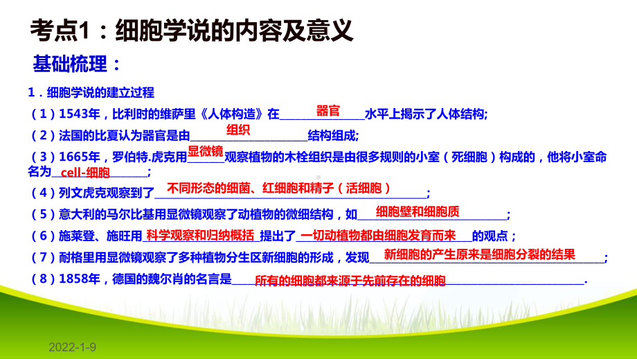 第一章 单元复习 ppt课件-（新教材）2019新人教版高中生物必修一.pptx_第3页