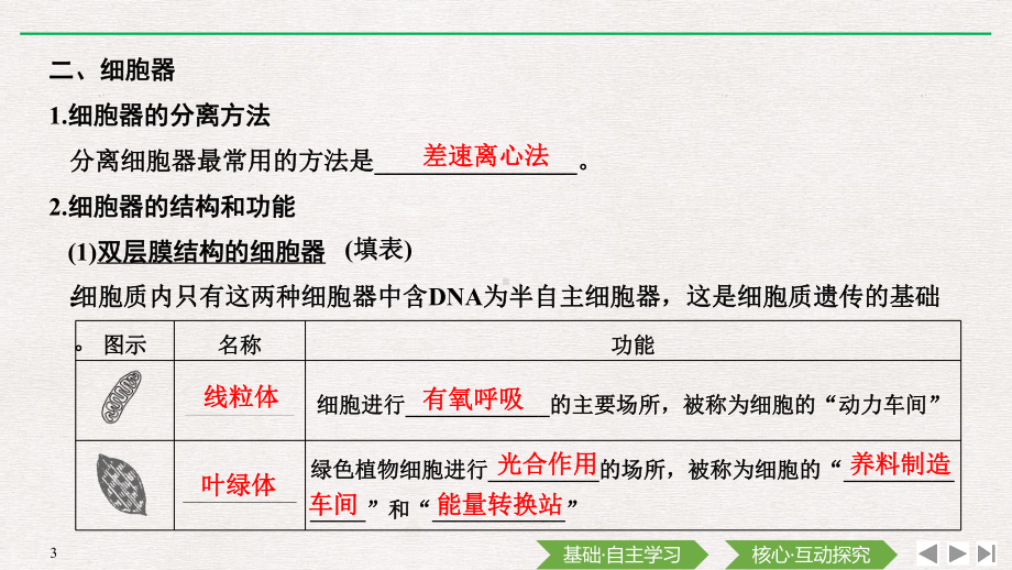 （新教材）2019新人教版高中生物必修一第1课时　细胞器之间的分工ppt课件.pptx_第3页