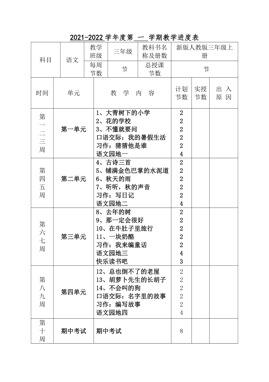 人教版2022年秋季新部编小学三年级上册语文全册教案两套.docx_第2页