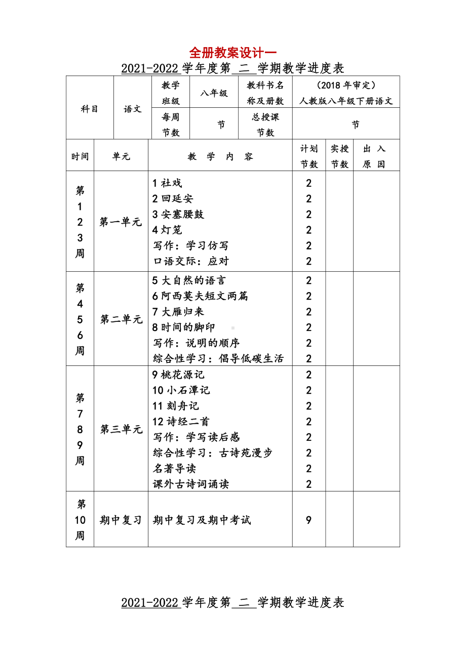 2022年人教版八年级下册语文全册教案设计两套合集.docx_第2页