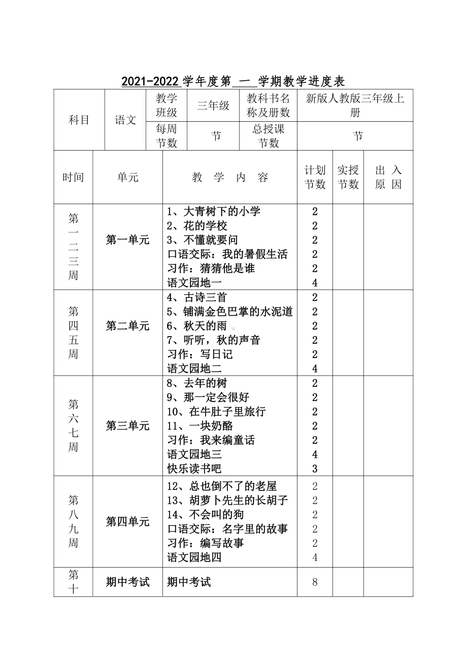 人教版部编2022年秋小学三年级语文上册全册教案（附教学反思）和数学教案合集.docx_第2页