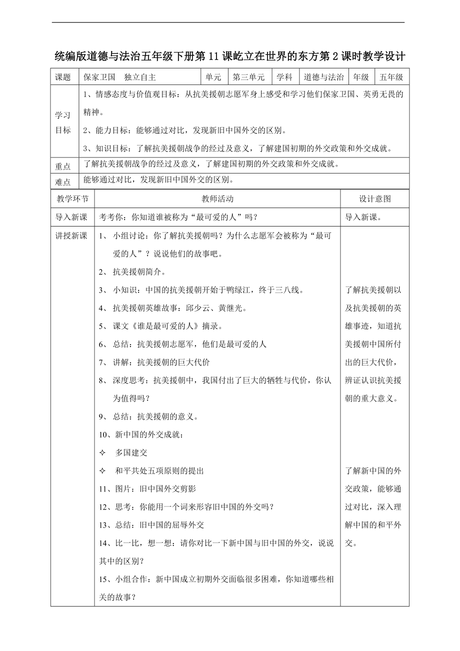 11屹立在世界的东方第二课时ppt课件（含教案+视频）-2022统编版五年级下册道德与法治.zip